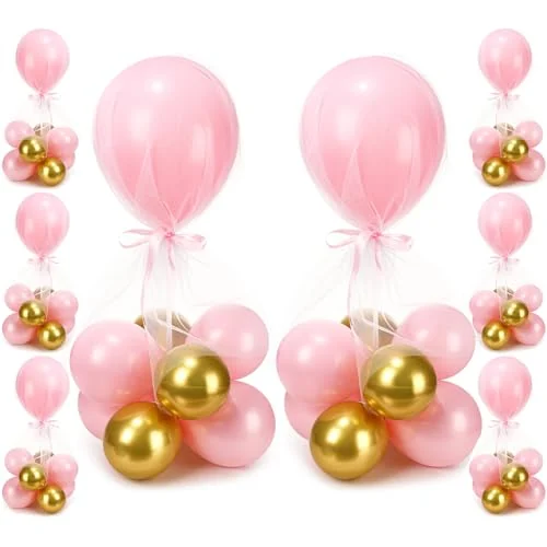 8 kits de centre de table à ballons, rose, doré, photo du produit