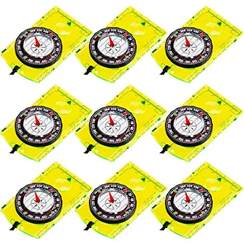 Lot de 9 boussoles d'orientation pour randonnée et camping, photo du produit