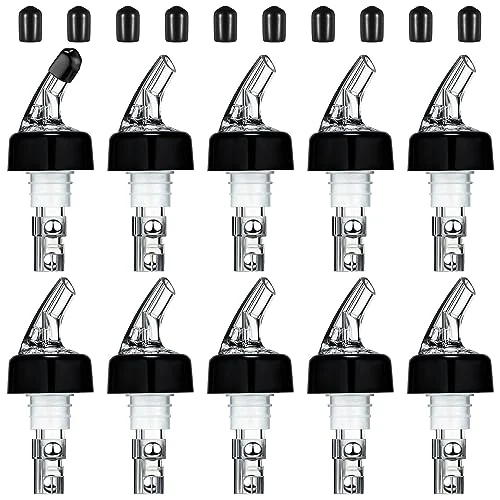 Becs verseurs doseurs automatiques pour bouteilles, transparent, noir, photo du produit