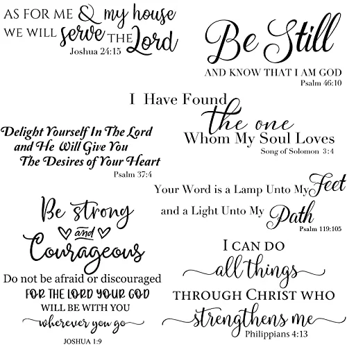 Stickers muraux versets bibliques, noir, blanc, photo du produit