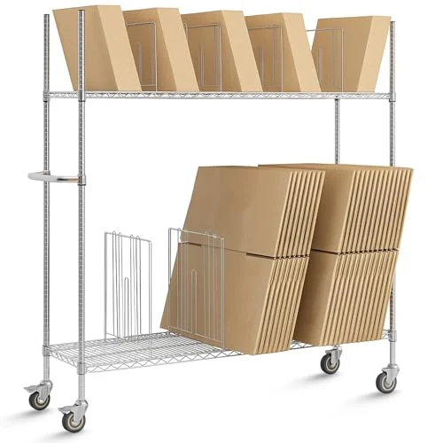 Chariot porte-cartons, argenté, photo du produit