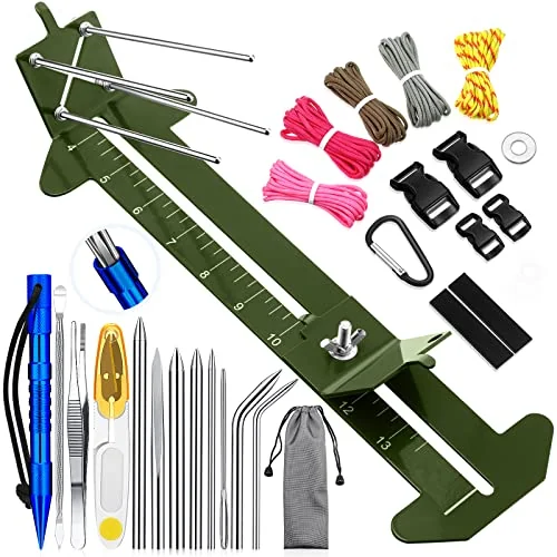 Kit bracelet paracorde avec gabarit à longueur réglable, vert militaire, photo du produit