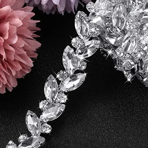 Galon de chaîne strass, argenté, photo du produit
