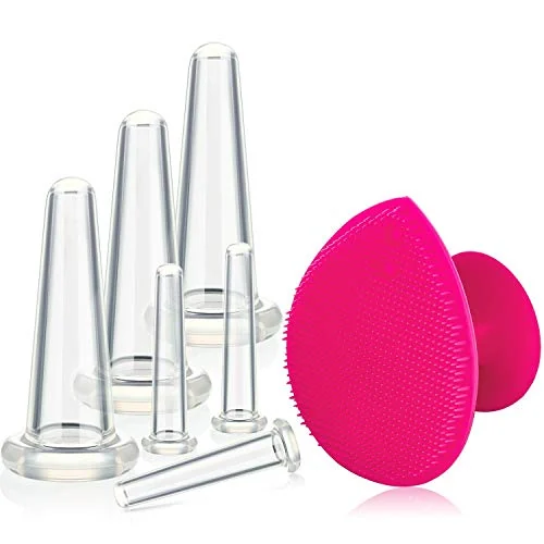 Jeu de ventouses faciales en silicone, blanc, photo du produit