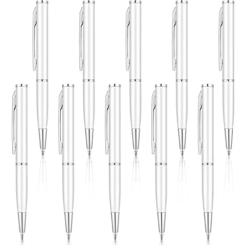 Lot de 10 mini-stylos à bille de poche argentés, argenté, photo du produit