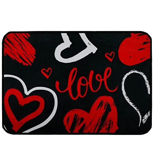 Paillasson Saint-Valentin 40 x 60 cm, rouge, rose, photo du produit