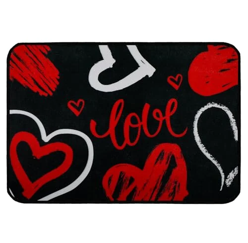 Paillasson Saint-Valentin 43 x 74 cm, rouge, photo du produit